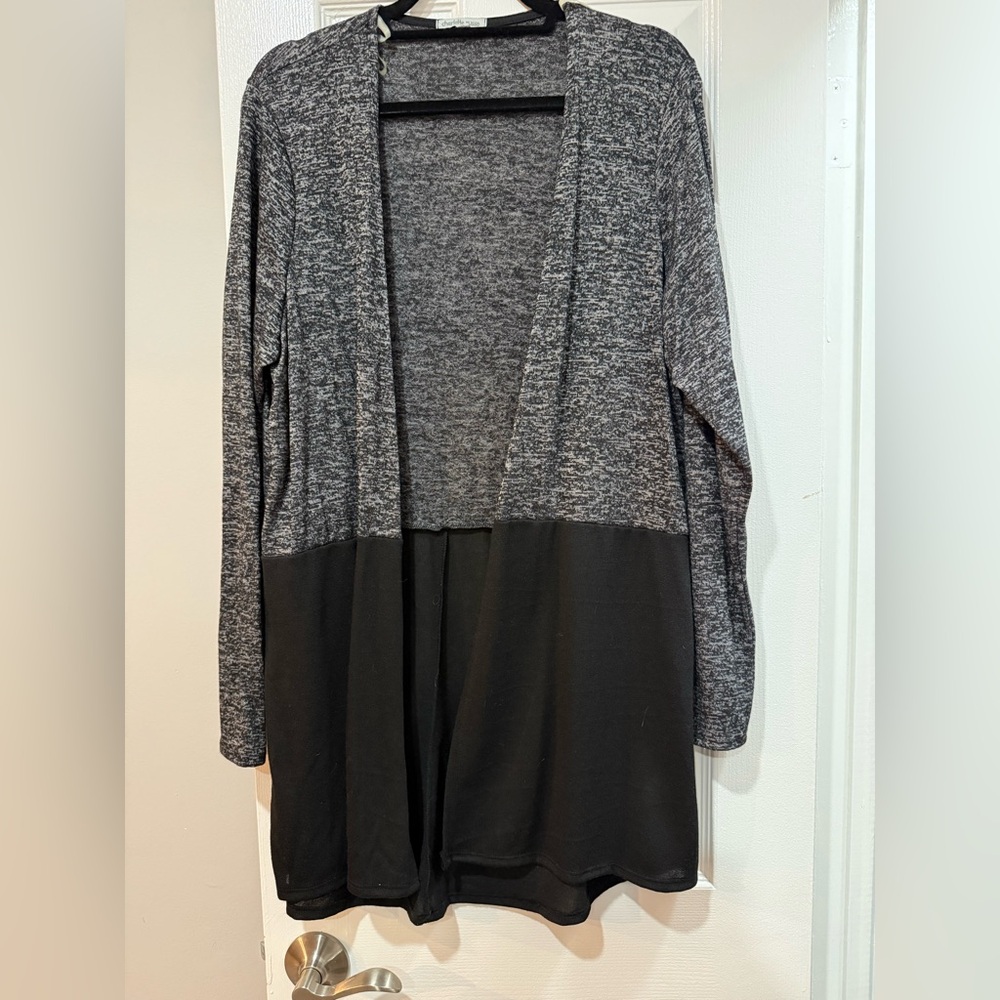 Charlotte Russe colorblock cardigan excellent condition black and grey